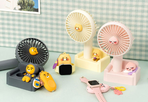 [KAKAO FRIENDS] Relaxing sofa handy fan Ryan Choonsik Apeach OFFICIAL MD