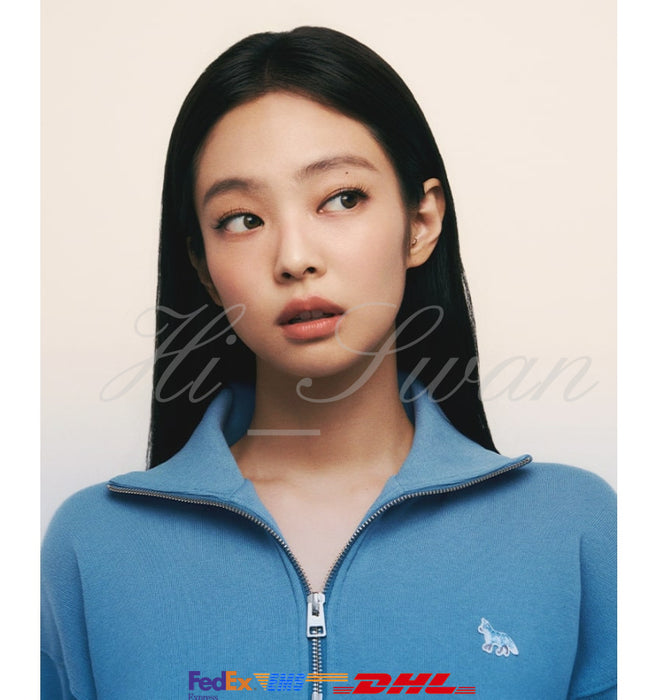 [BLACKPINK] Maison Kitsune Jenny Baby Fox Half Zip Sweatshirt OFFICIAL MD