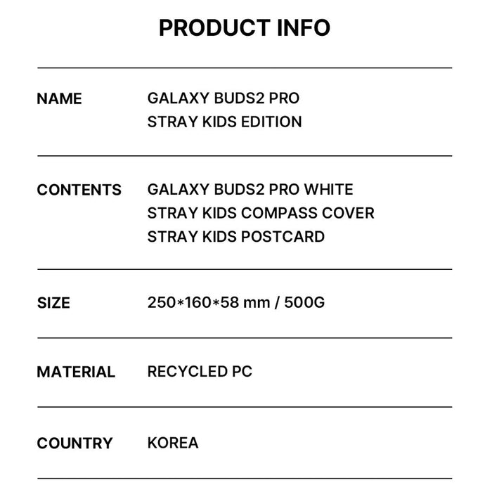 [STRAY KIDS] Galaxy Buds2 Pro Stray Kids Edition OFFICIAL MD