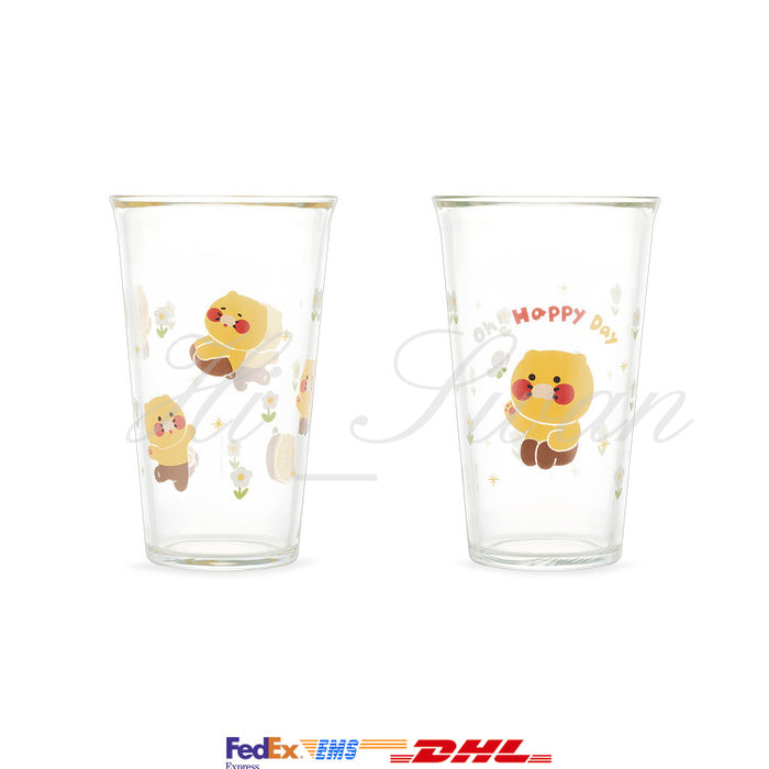 [KAKAO FRIENDS] Happy Day Glass Cup 2P Set Choonsik OFFICIAL MD