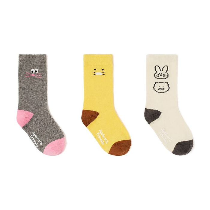 [KAKAO FRIENDS] APRICOT STUDIOS Socks (3P) OFFICIAL MD