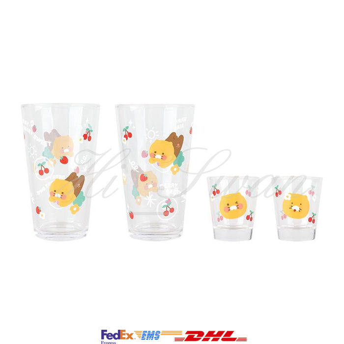 [KAKAO FRIENDS] Glass cups 4p set Choonsik OFFICIAL MD