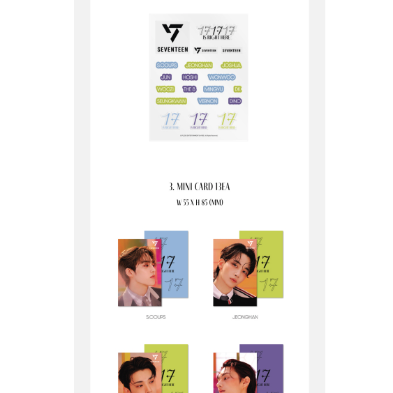 [SEVENTEEN] SEVENTEEN '17 IS RIGHT HERE' LENTICULAR MINI CARD & BINDER