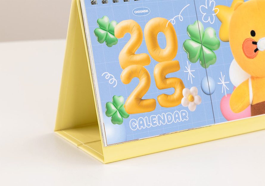 [KAKAO FRIENDS] Choonsik 2025 Photo Twin Table Calendar Blue OFFICIAL MD