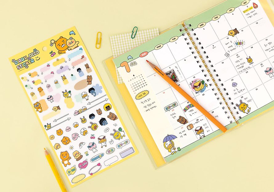 [KAKAO FRIENDS] Say Cheese Diary Decoration Sticker OFFICIAL MD