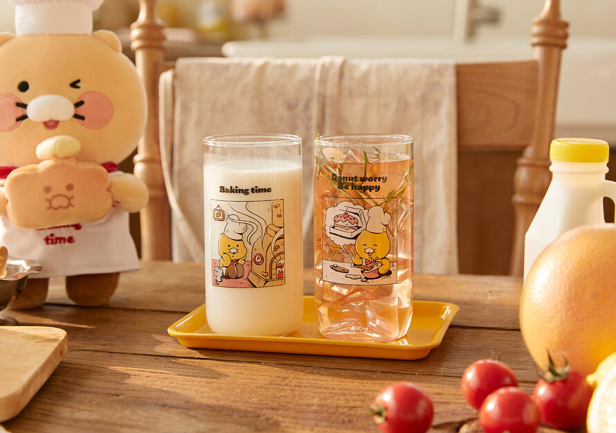 [KAKAO FRIENDS] Heat Resistant Glass Cup 2P SET Choonsik OFFICIAL MD