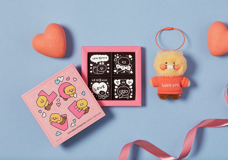 [KAKAO FRIENDS] Keyring doll + Love Chocolate Set OFFICIAL MD