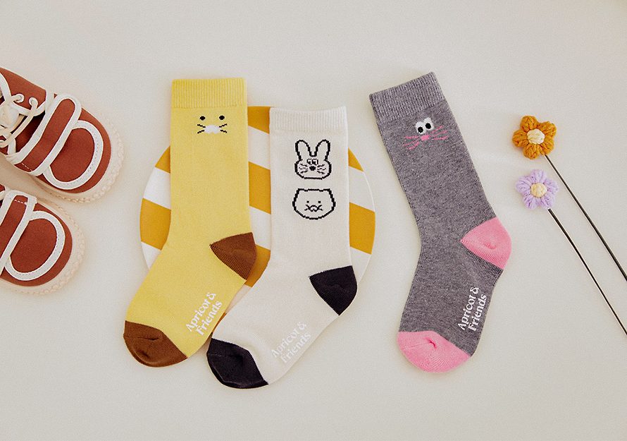 [KAKAO FRIENDS] APRICOT STUDIOS Socks (3P) OFFICIAL MD