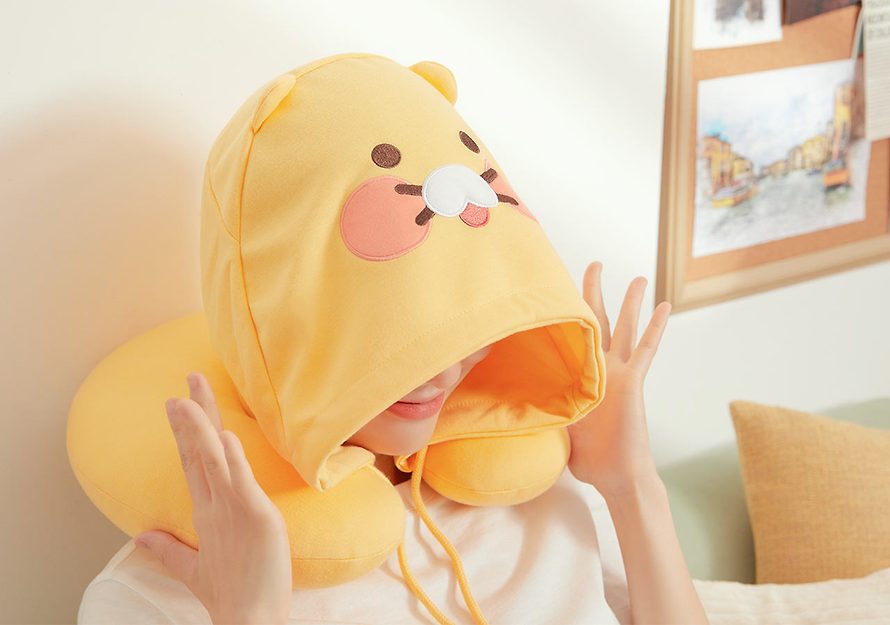 [KAKAO FRIENDS] Hood neck pillow Little Apeach Choonsik Little Ryan OFFICIAL MD