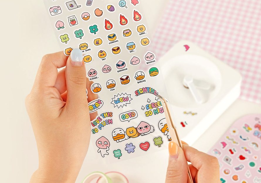 [KAKAO FRIENDS] Say Cheese Mini Decoration Sticker 2P Set OFFICIAL MD