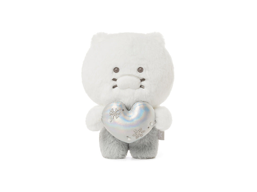 [KAKAO FRIENDS] White silver snowflake heart doll OFFICIAL MD