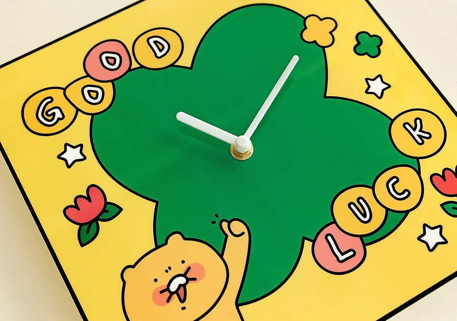 [KAKAO FRIENDS] Slopey Choonsik Square wall clock OFFICIAL MD