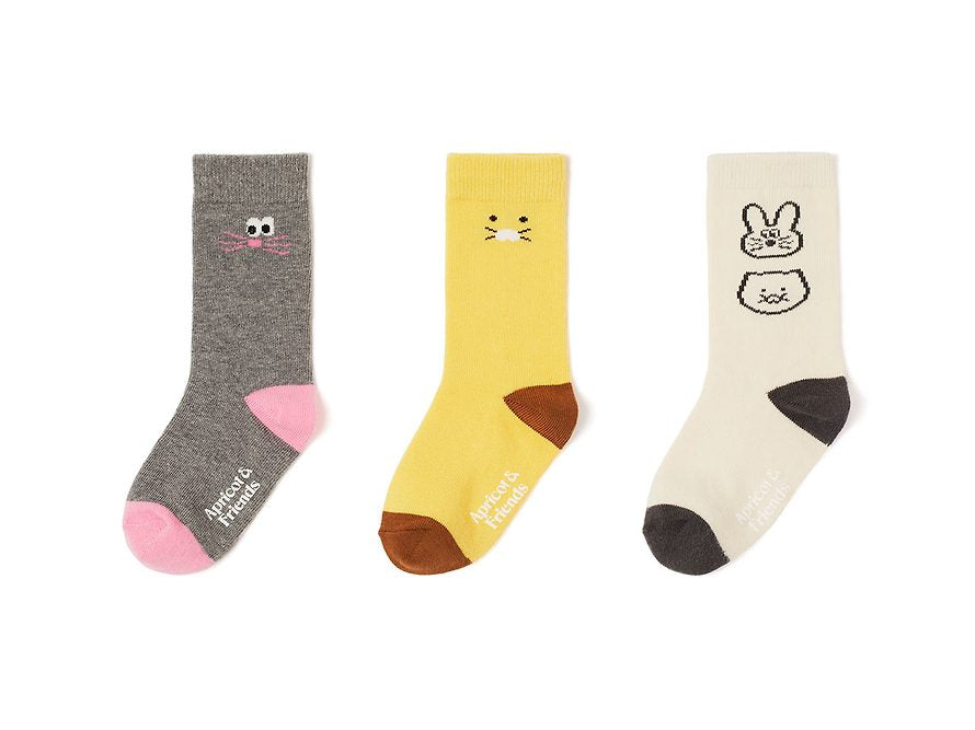 [KAKAO FRIENDS] APRICOT STUDIOS Socks (3P) OFFICIAL MD