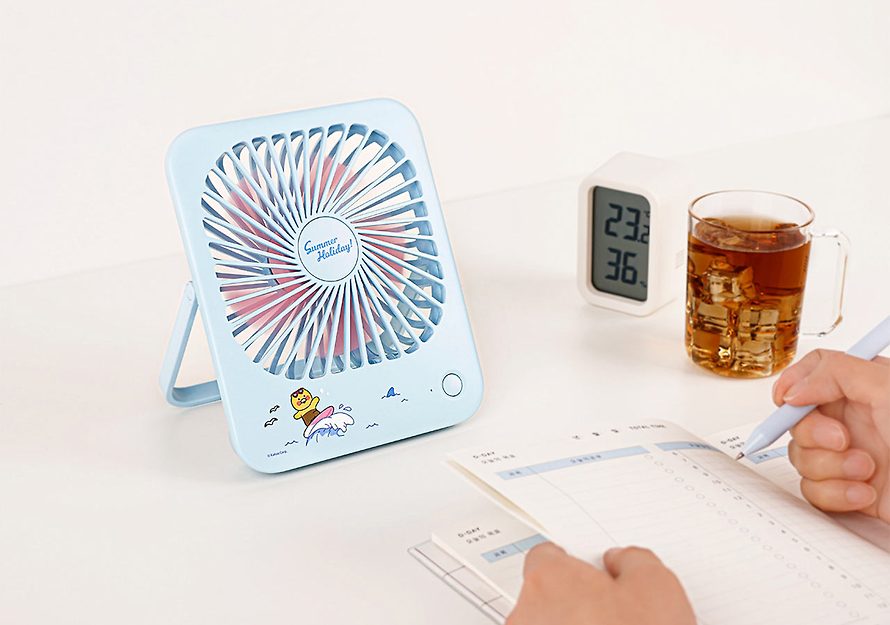 [KAKAO FRIENDS] Tabletop Wireless Fan Summer Holiday Choonsik OFFICIAL MD