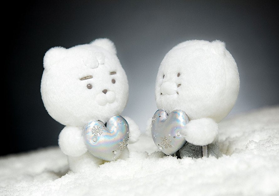 [KAKAO FRIENDS] White silver snowflake heart doll OFFICIAL MD