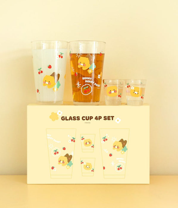 [KAKAO FRIENDS] Glass cups 4p set Choonsik OFFICIAL MD