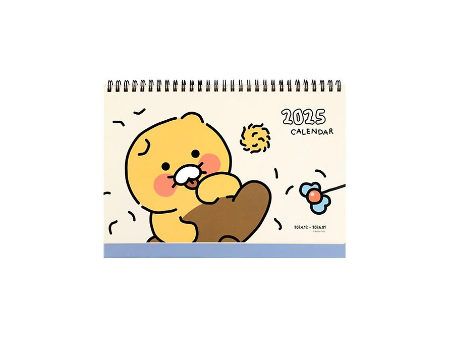 [KAKAO FRIENDS] Chunsik's Ordinary 2025 Basic Table Calendar Blue OFFICIAL MD