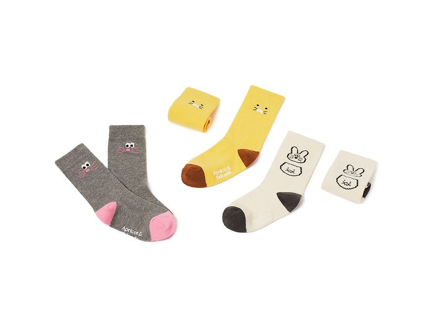 [KAKAO FRIENDS] APRICOT STUDIOS Socks (3P) OFFICIAL MD