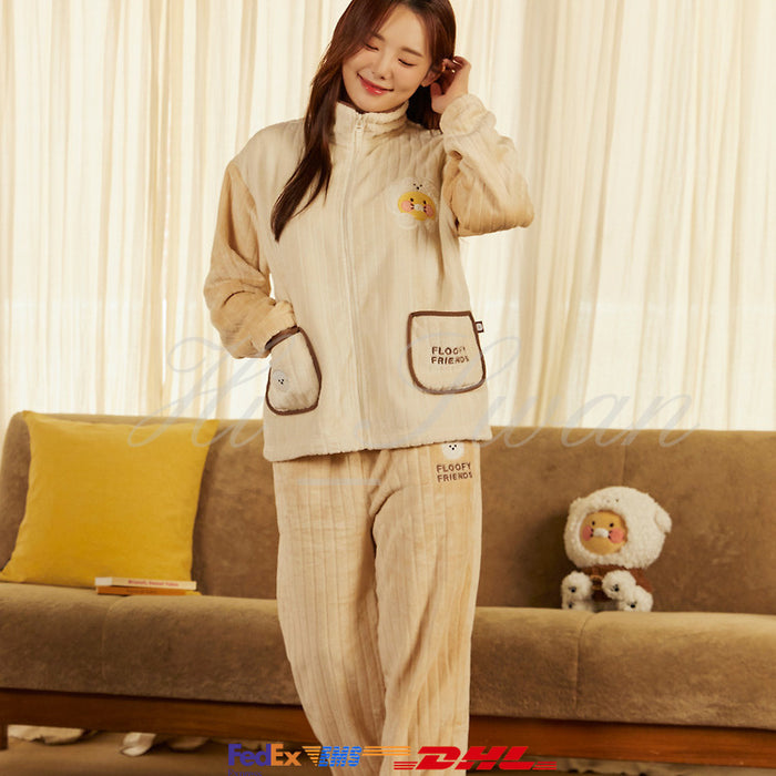 [KAKAO FRIENDS] Floofy Friends Zip up Fleece for Women OFFICIAL MD