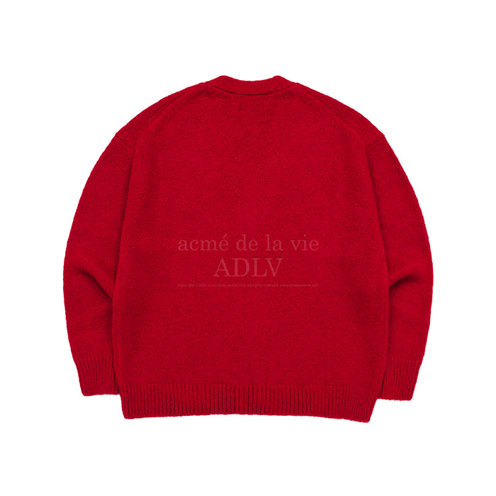 [SEVENTEEN] ADLV X JEONGHAN LETTERING LOGO MOHAIR CARDIGAN RED