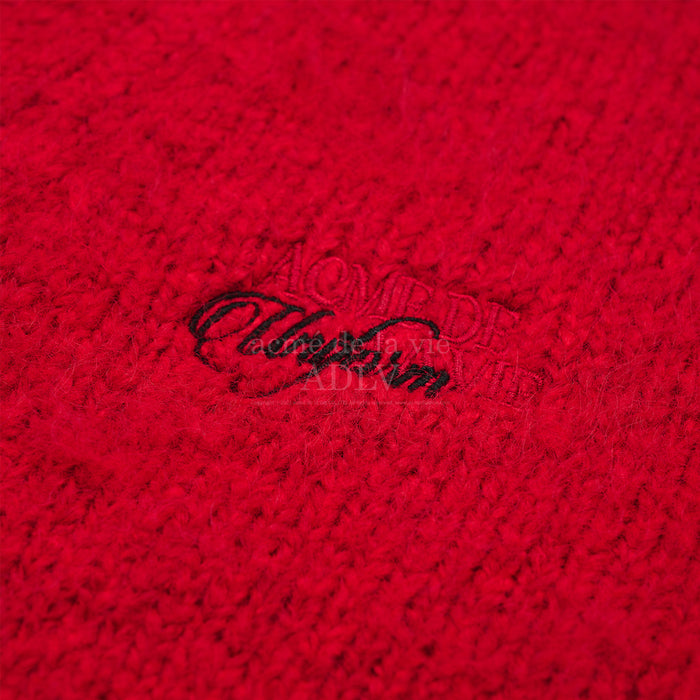 [SEVENTEEN] ADLV X JEONGHAN LETTERING LOGO MOHAIR CARDIGAN RED