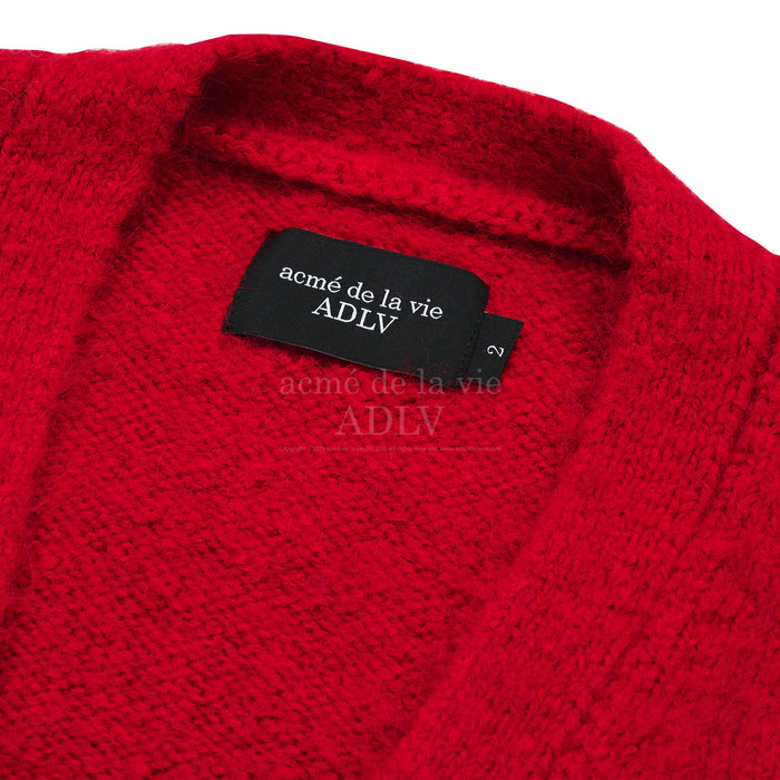 [SEVENTEEN] ADLV X JEONGHAN LETTERING LOGO MOHAIR CARDIGAN RED