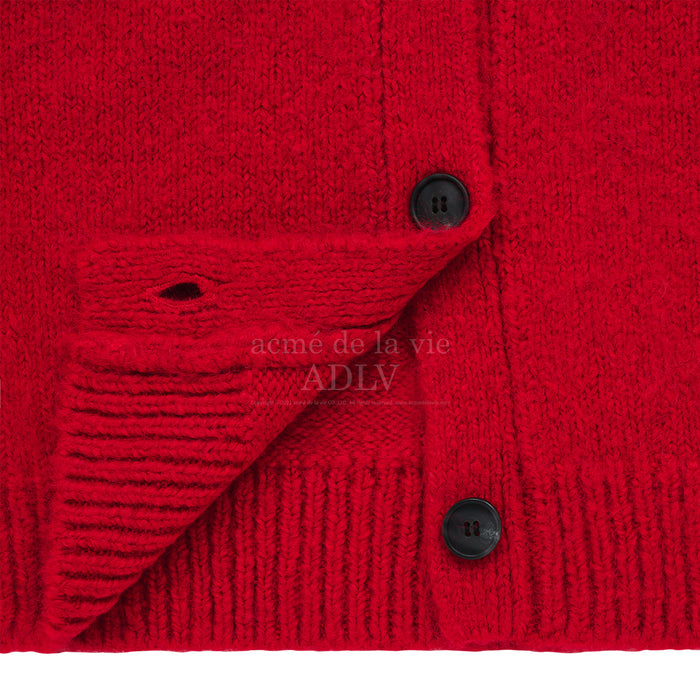 [SEVENTEEN] ADLV X JEONGHAN LETTERING LOGO MOHAIR CARDIGAN RED