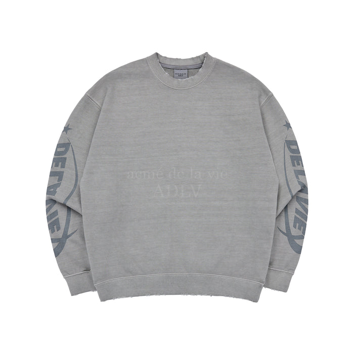 [SEVENTEEN] ADLV X JEONGHAN STAR LOGO PIGMENT DAMAGE SWEAT SHIRT GRAY