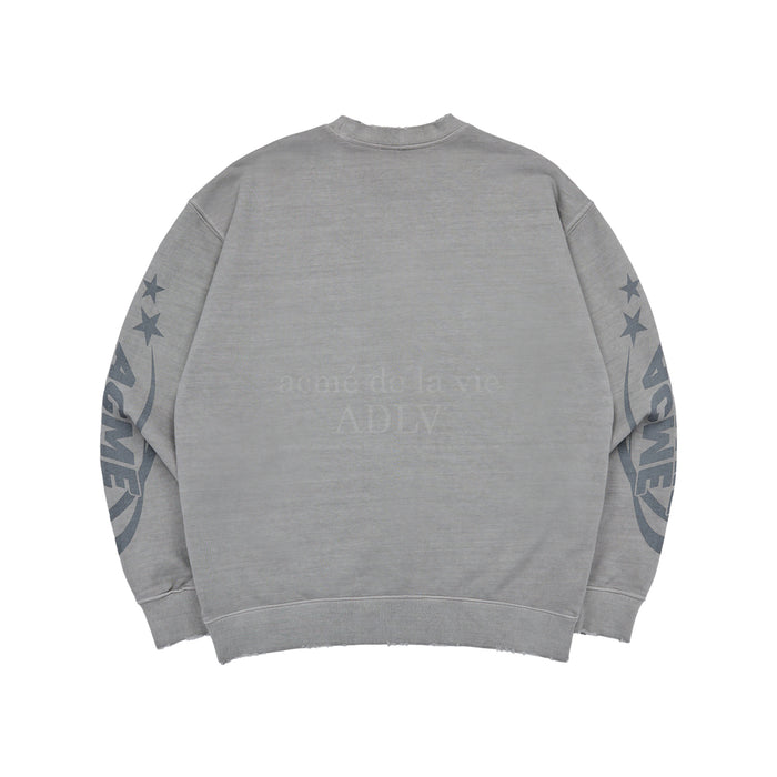 [SEVENTEEN] ADLV X JEONGHAN STAR LOGO PIGMENT DAMAGE SWEAT SHIRT GRAY