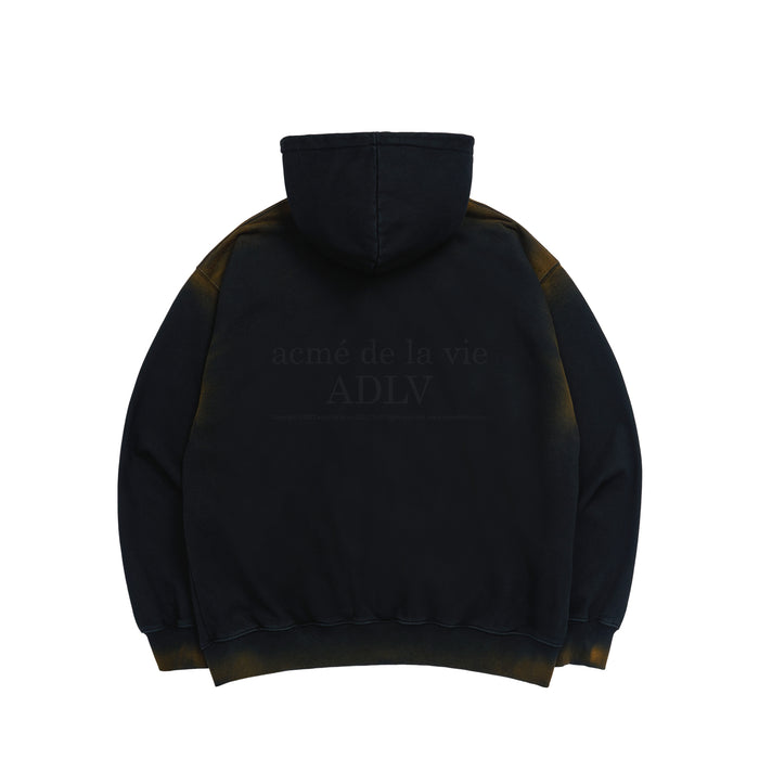 [SEVENTEEN] ADLV X JEONGHAN FRONT FULL LOGO SPRAY WASHING HOODIE ZIP UP BLACK