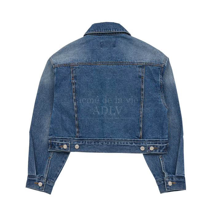 [BLACKPINK] ADLV CIRCLE WAPPEN DENIM CROP JACKET OFFICIAL MD