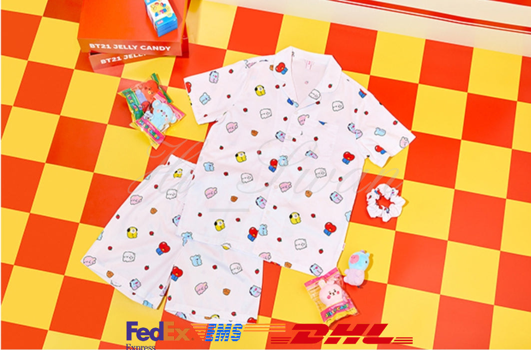 [BT21] - Line Friends BT21 BABY Jelly Candy Woven Pajama Set OFFICIAL MD