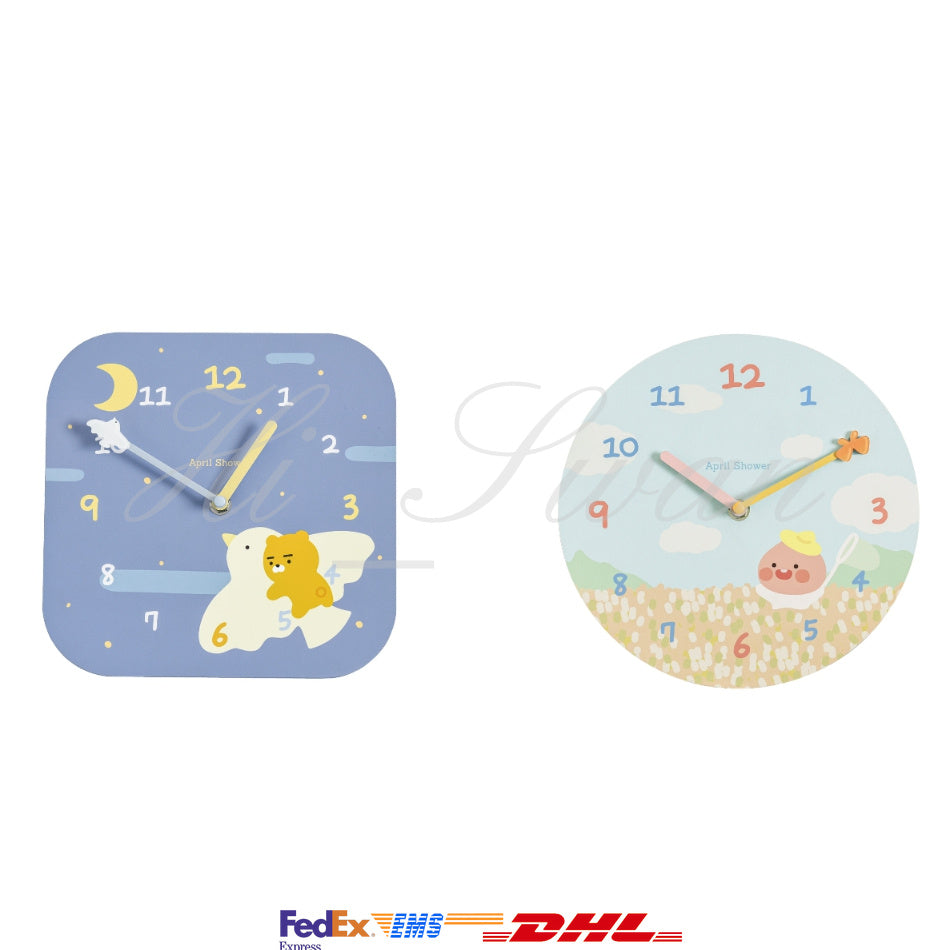 [KAKAO FRIENDS] Silent Wall Clock - Ryan & Apeach OFFICIAL MD – HISWAN
