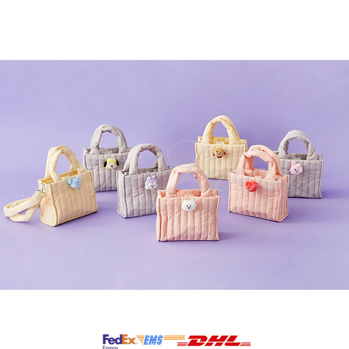 [BT21] BT21 Face Doll Badge 2-Way Quilting Bag OFFICIAL MD