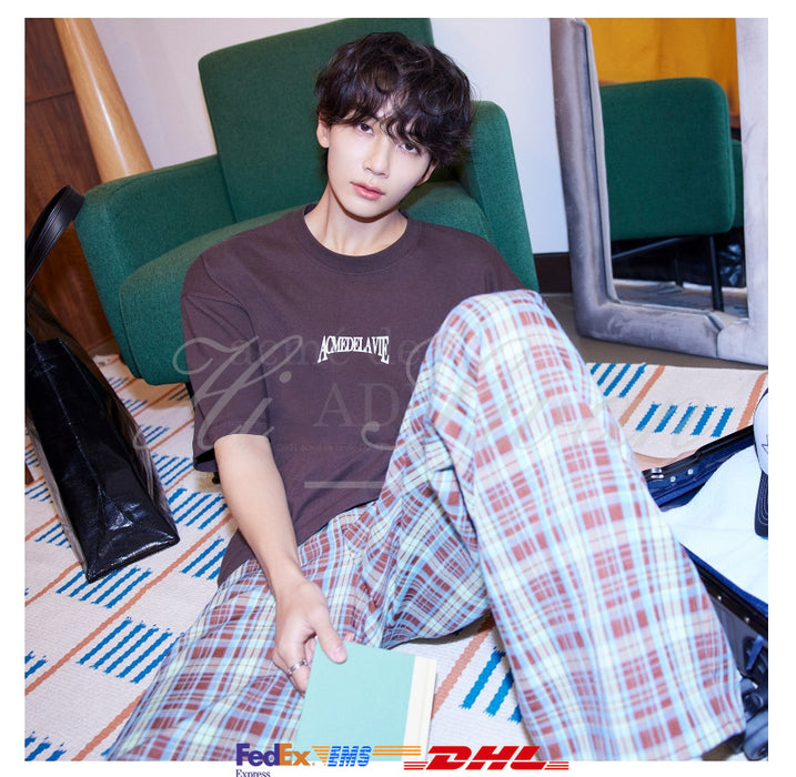 [SEVENTEEN] JEONGHAN TARTAN CHECK WIDE LONG PANTS OFFICIAL MD