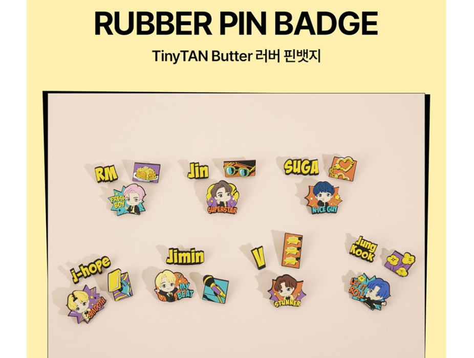 [BTS] - BTS TinyTan Butter rubber pin badge brooch OFFICIAL MD