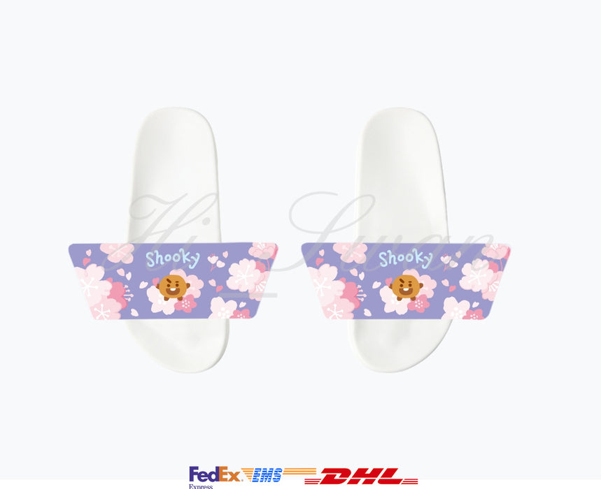 [BT21] - BT21 Cherry Blossom Breeze Slippers Off-White OFFICIAL MD