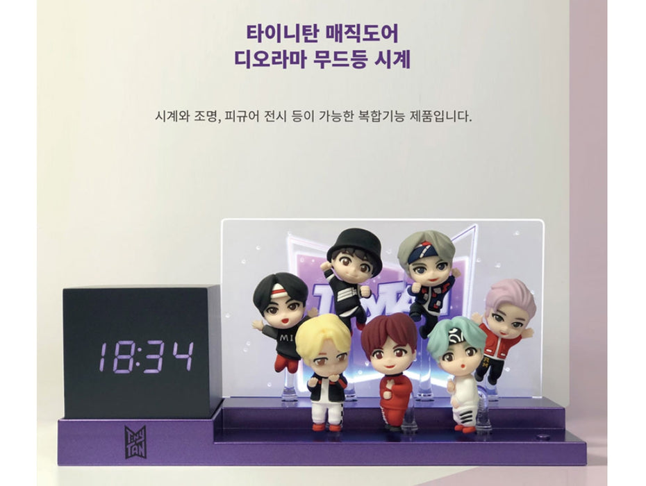 [BTS] - BTS Tinytan LED Clock Microphone Drop Figure Table Clock Mood Lighting