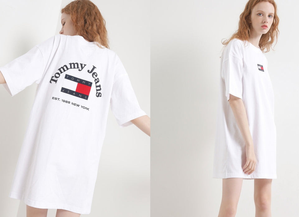 [MAMAMOO]- HWASA X TOMMY JEANS Timeless Tommy Tee Dress WHITE T32B6WOP15TWT2YBR