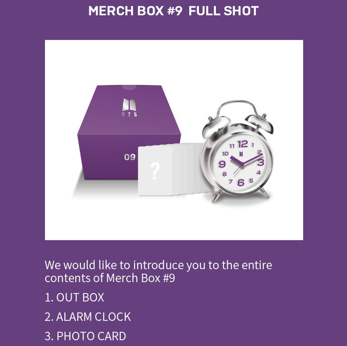 [BTS] MERCH BOX #9 - ALARM CLOCK OFFICIAL MD