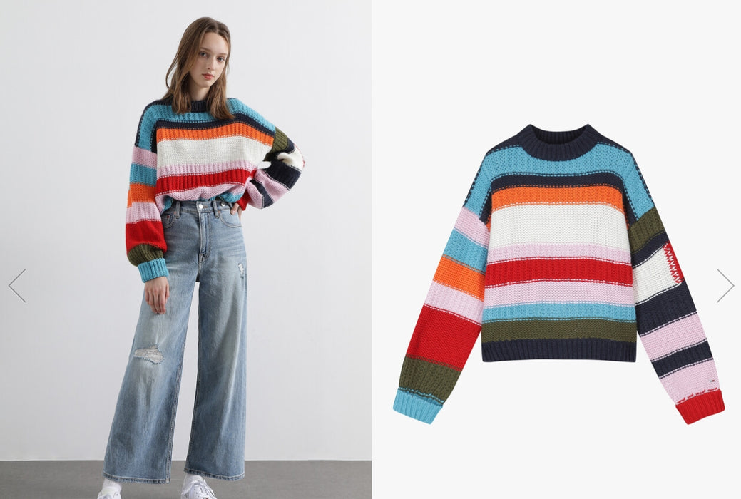 [MAMAMOO]-HWASA X TOMMY JEANS Multi Color Block Sweater T32B7KTO44TWT1C87