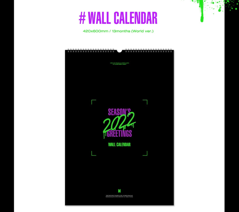 [BTS] - BTS 2022 SEASON’S GREETINGS Wall Calander OFFICIAL MD