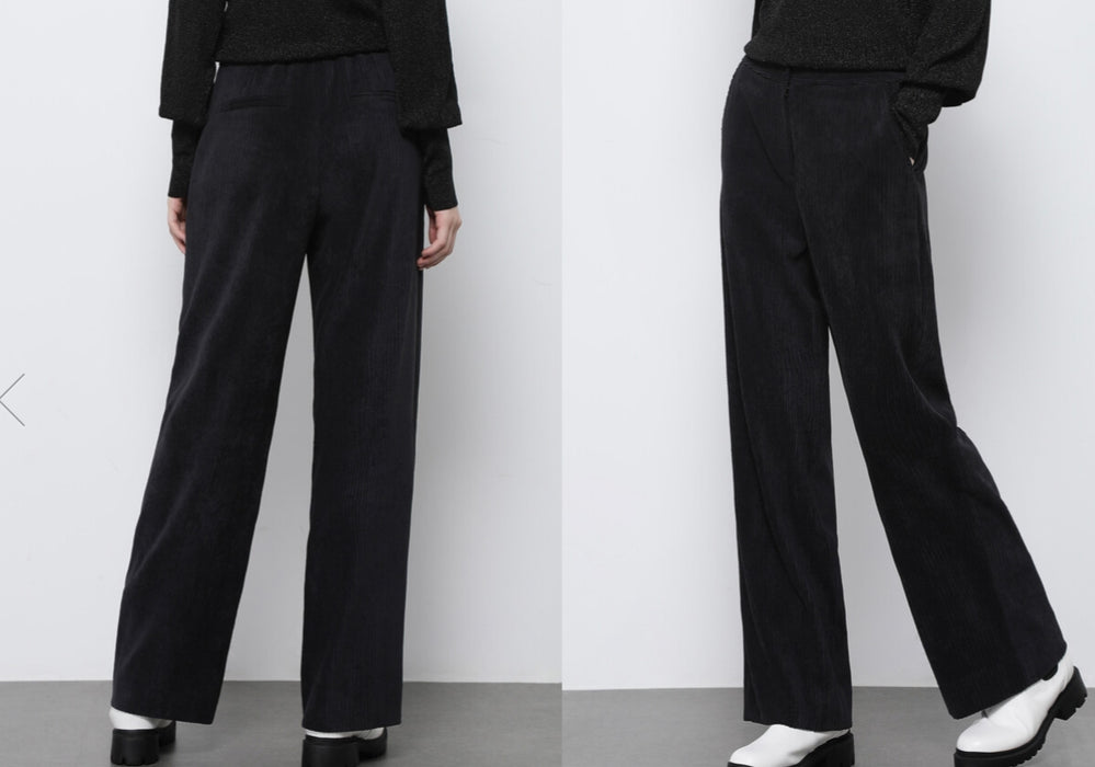 [RED VELVET] - SJYP x YERI Collabo Corduroy Wide Pants BLACK PW2B9WPC530WBK