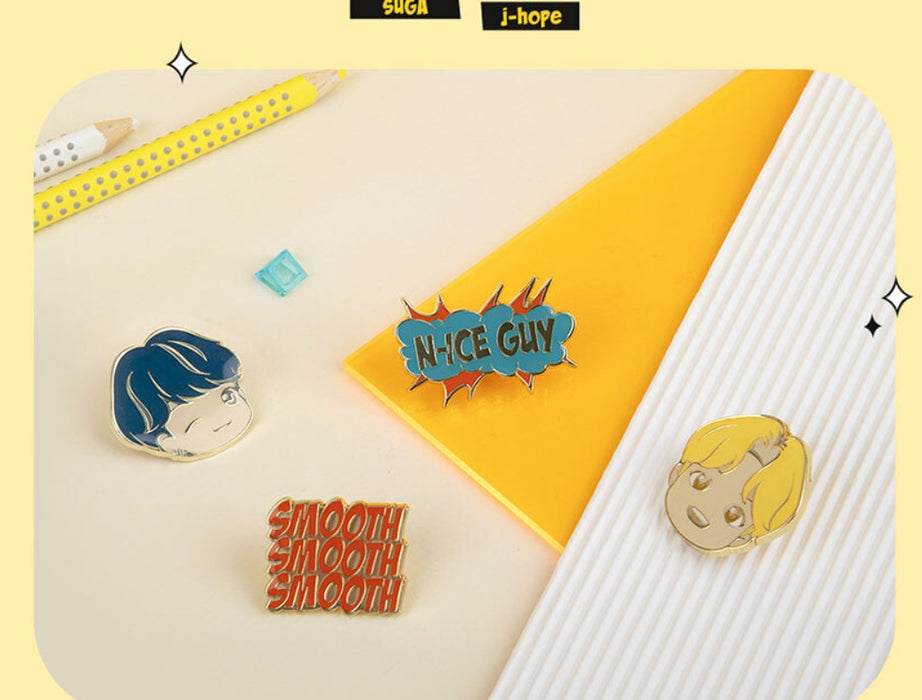 [BTS] - BTS TinyTan Butter metal pin badge brooch OFFICIAL MD