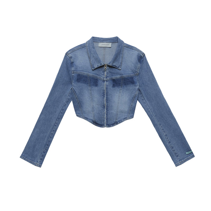 [NEW JEANS] DANIELLE X INSTANTFUNK Denim Round Crop Jacket BCSSDFJK01BL