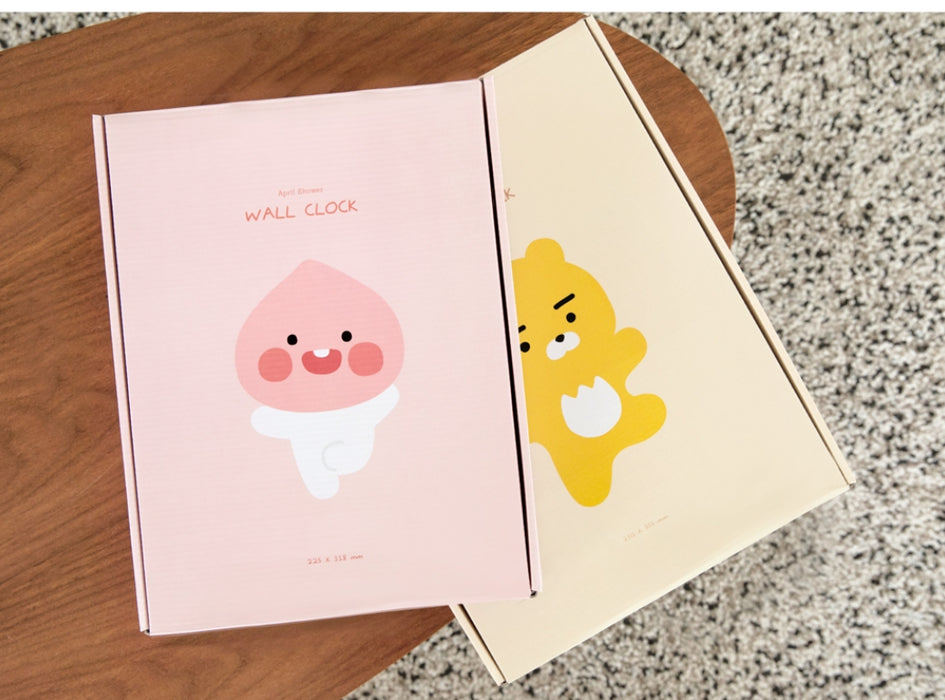[KAKAO FRIENDS] -April Shower Point Low Noise Wall Clock RYAN,APEACH OFFICIAL MD