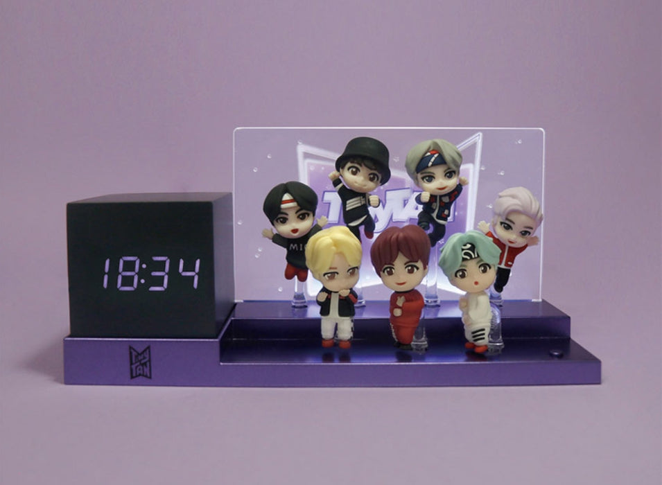 [BTS] - BTS Tinytan LED Clock Microphone Drop Figure Table Clock Mood Lighting