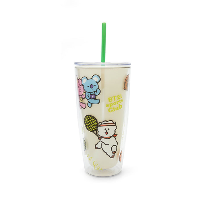 [BT21] Sports Club Straw Double Wall Cold Cup Tumbler 750ml OFFICIAL MD