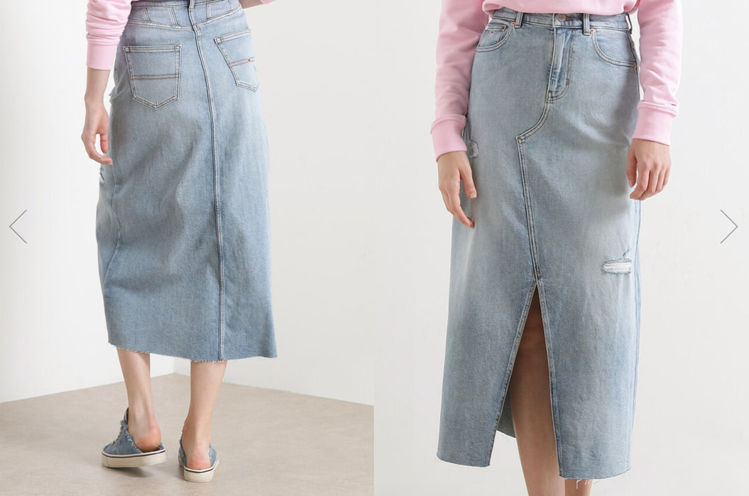 [MAMAMOO]- HWASA X TOMMY JEANS Maxi A-Line Denim Skirt T32B6NFS43TWT21AB