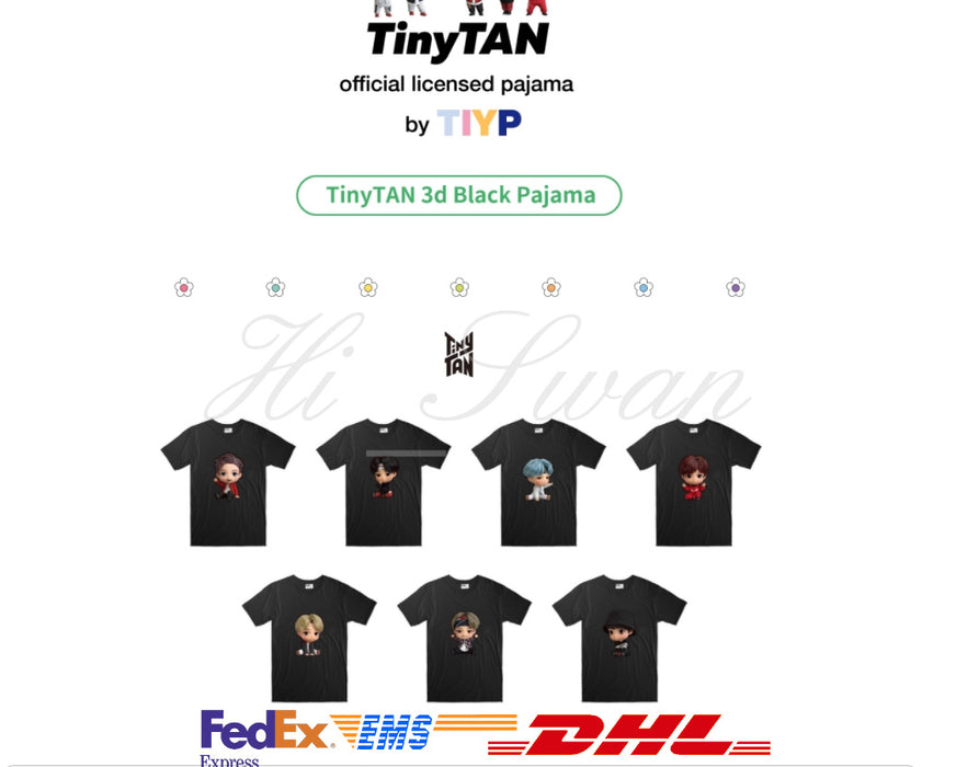 [BTS] - TIYP TinyTAN 3D Black PAJAMA OFFICIAL MD